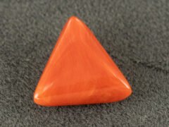italian red coral moonga 4.28 carat alternate angle triangle gemstone