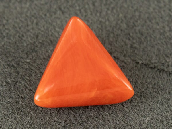 italian red coral moonga 4.28 carat alternate angle triangle gemstone