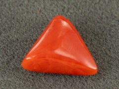 italian red coral moonga 4.29 carat back profile triangle gemstone