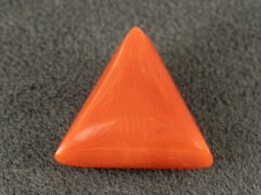 italian red coral moonga 4.33 carat main view triangle cabochon gemstone