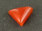 italian red coral moonga 4.33 carat main view triangle cabochon gemstone
