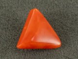 italian red coral moonga 4.34 carat main view triangle cabochon gemstone