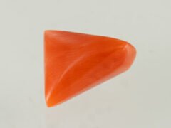 italian red coral moonga 4.35 carat main view triangle cabochon gemstone