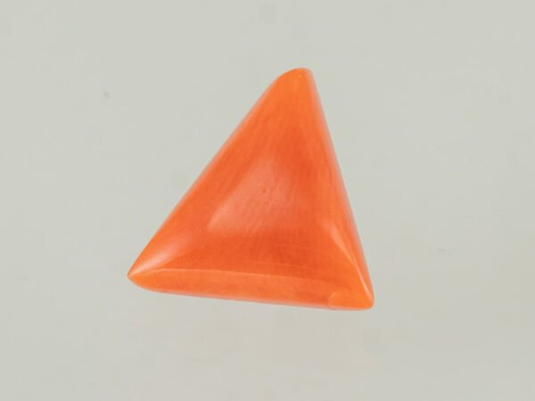 italian red coral moonga 4.35 carat alternate angle triangle gemstone
