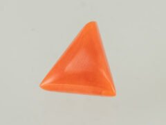 italian red coral moonga 4.35 carat alternate angle triangle gemstone