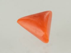 italian red coral moonga 4.35 carat back profile triangle gemstone