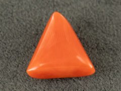 italian red coral moonga 4.38 carat alternate angle triangle gemstone
