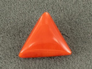 italian red coral moonga 4.43 carat main view triangle cabochon gemstone
