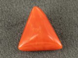 italian red coral moonga 4.44 carat main view triangle cabochon gemstone