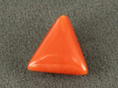 italian red coral moonga 4.44 carat back profile triangle gemstone