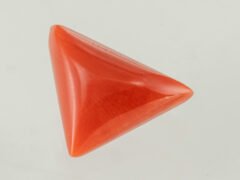 italian red coral moonga 4.50 carat back profile triangle gemstone
