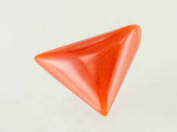 italian red coral moonga 4.50 carat side profile triangle cabochon