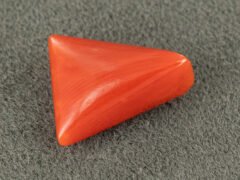 italian red coral moonga 4.50 carat side profile triangle cabochon