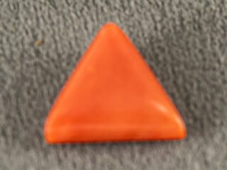 Italian red coral moonga 5.13 carat main view triangle cabochon stone