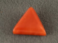 Italian red coral moonga 5.13 carat back profile triangle cabochon