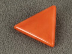 Italian red coral moonga 5.24 carat alternate polished angle triangle