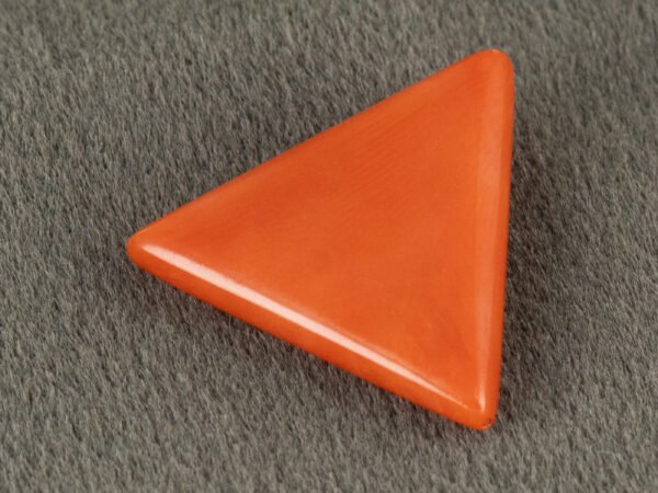 Italian red coral moonga 5.24 carat alternate polished angle triangle