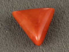 Italian red coral moonga 5.31 carat side profile depth reference