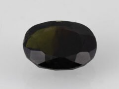 black tourmaline 4.78 carat oval stone front view natural gemstone
