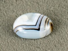 Sulemani Hakik 6.63 Carat alternate front view showing natural stripe placement