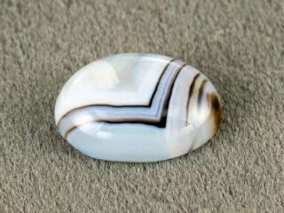 Sulemani Hakik 6.63 Carat alternate front view showing natural stripe placement