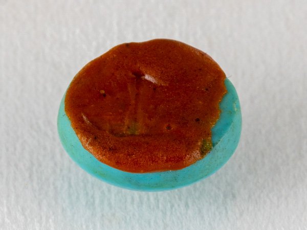 American firoza 10.16 carat turquoise stone back view oval underside