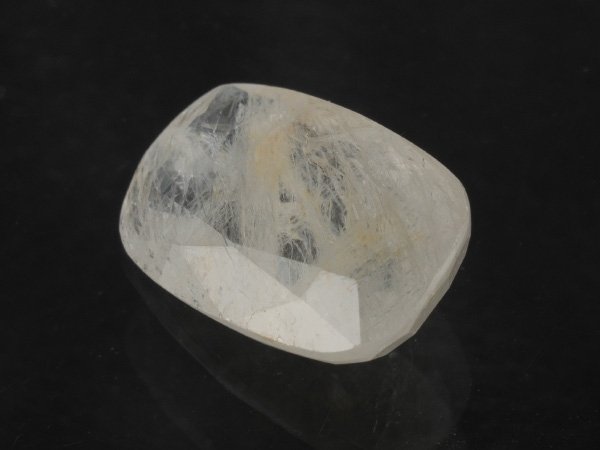 Ceylon white sapphire side profile cushion cut 8 carat