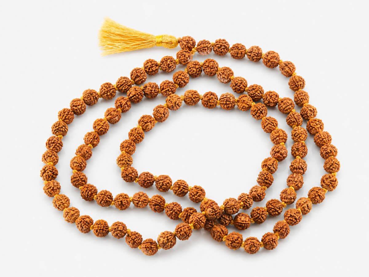 Home 34 Authentic 5 Mukhi Nepali Rudraksha Mala for meditation and peace.