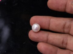 Cultured Pearl Moti 10.43 carat in-hand actual size SKU RG-PEARL-B1-10.43-11.9x9.7