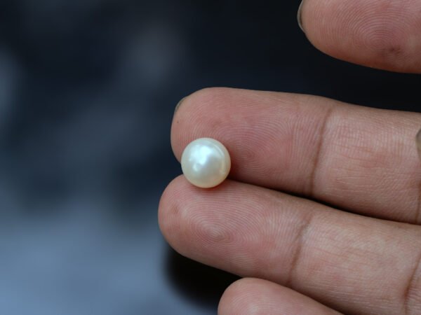 Cultured Pearl Moti 4.69 carat in hand actual size
