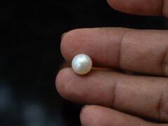 Cultured Pearl Moti 5.19 carat in hand actual size