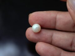 Cultured Pearl Moti 5.25 carat in hand actual size