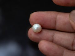 Cultured Pearl Moti 5.52 carat in hand actual size