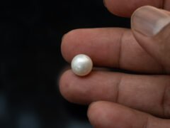 Cultured Pearl Moti 5.63 carat in hand actual size