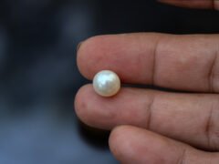 Cultured Pearl Moti 5.80 carat in hand actual size