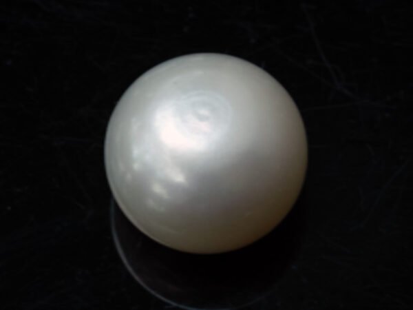 Cultured Pearl Moti 5.86 carat top view creamish white round shape