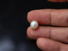 Cultured Pearl Moti 5.86 carat in hand actual size