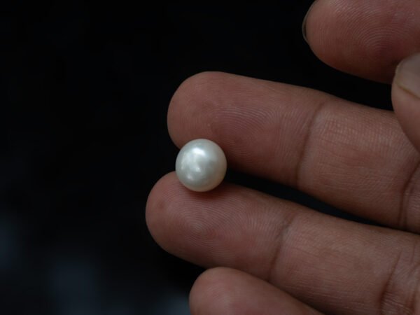 Cultured Pearl Moti 6.20 carat in hand actual size