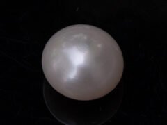 Cultured Pearl Moti 8.42 carat top view creamish white round shape SKU RG-PEARL-B1-8.42-11.6x8.9