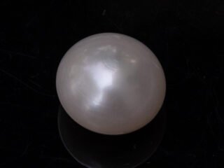 Cultured Pearl Moti 8.42 carat top view creamish white round shape SKU RG-PEARL-B1-8.42-11.6x8.9