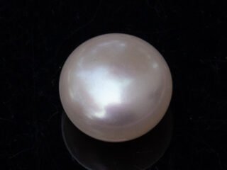 Cultured Pearl Moti 8.56 carat top view creamish white round shape SKU RG-PEARL-B1-8.56-12x8-2