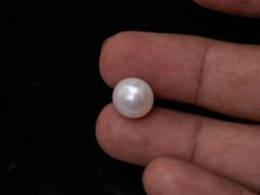 Cultured Pearl Moti 8.56 carat in-hand actual size SKU RG-PEARL-B1-8.56-12x8
