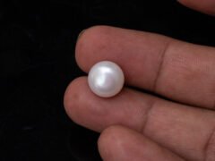 Cultured Pearl Moti 8.70 carat in-hand actual size SKU RG-PEARL-B1-8.70-12x7