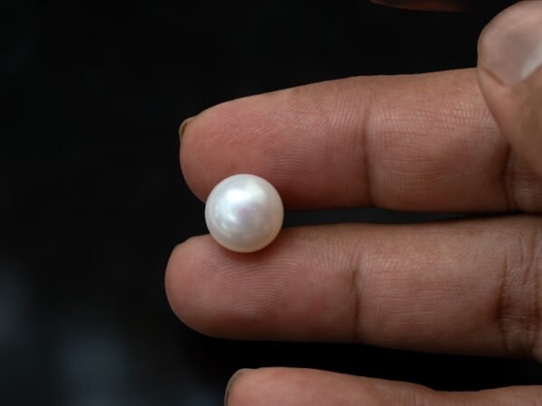 Cultured Pearl Moti 8.72 carat in hand actual size