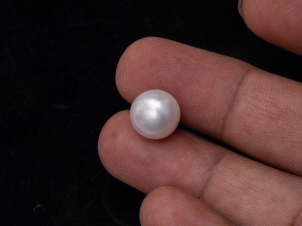 Cultured Pearl Moti 9.28 carat in-hand actual size SKU RG-PEARL-B1-9.28-11.8x8.4