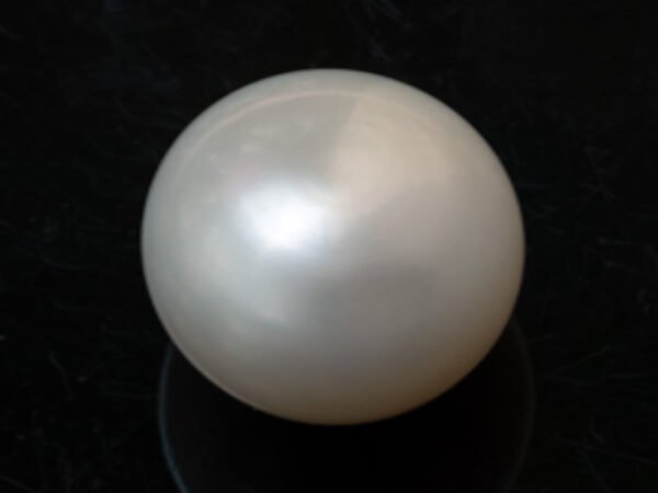 Cultured Pearl Moti 9.62 carat top view creamish white round shape