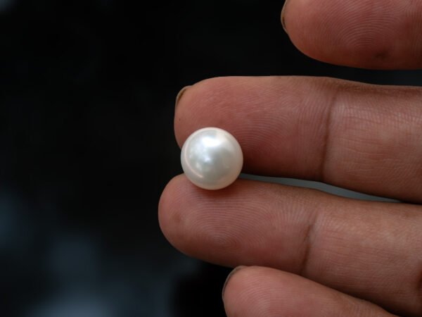 Cultured Pearl Moti 9.72 carat in hand actual size