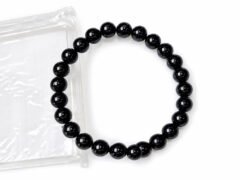 Black Tourmaline Bracelet 8mm round beads with packaging box