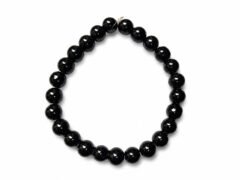 Black Tourmaline Bracelet 8mm round beads front view