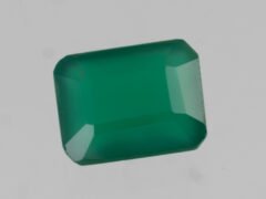 Green Onyx Stone 3.32 carat back view polished octagon gemstone